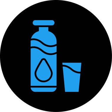 Bir şişe simgesinin vektör illüstrasyonu