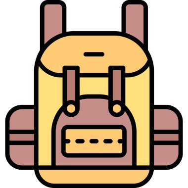 sırt çantası simgesi, vektör illüstrasyonu