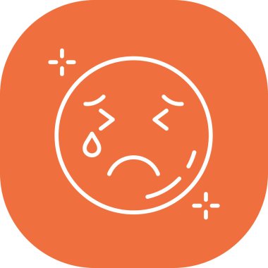 Moda tarzında izole edilmiş ağlayan emoji simgesi
