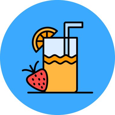 Kokteyl. Basit bir ikon. Web illüstrasyonu