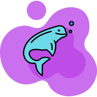 Balık ikonu. Web için balina vektör simgelerinin özet çizimi