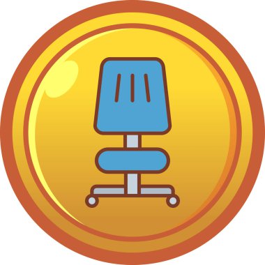 Sandalye ikonu. Web için koltuk vektör simgelerinin basit çizimi