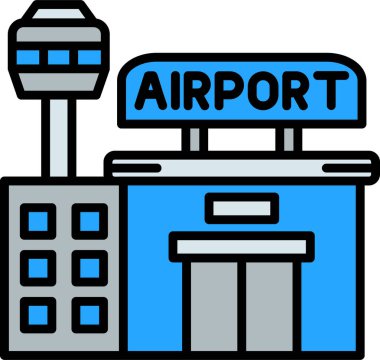 Havaalanı ikon vektör illüstrasyonu