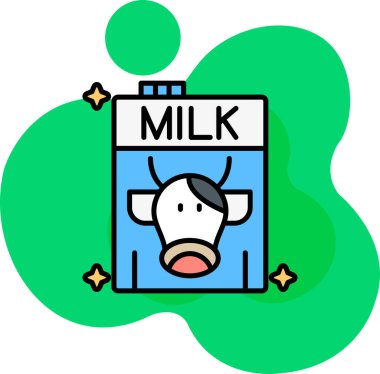 Doldurulmuş ana hatlı inek sütü simgesi