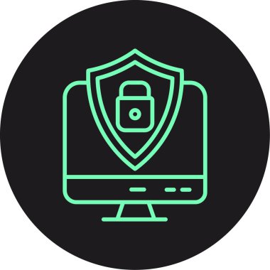 İnternet güvenlik simgesi, İnternet güvenliğinin vektör illüstrasyon tasarımı