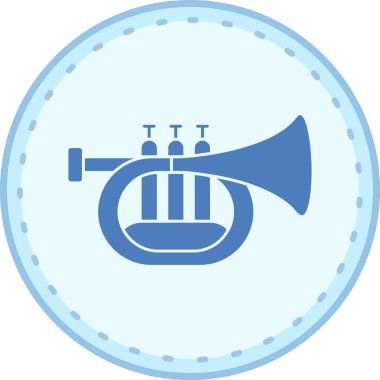 Trompet. Web simgesi basit illüstrasyon