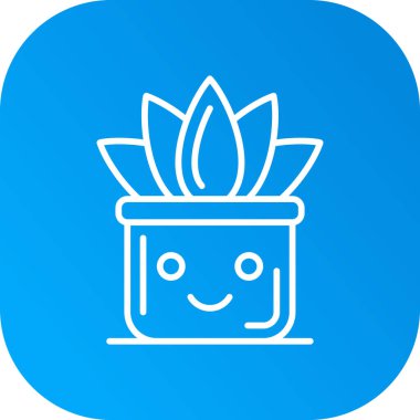 Bir saksıdaki çiçek simgesinin vektör çizimi.