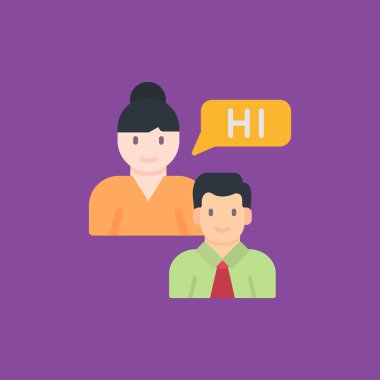 Mutlu ve genç erkek ve kadın karakterler