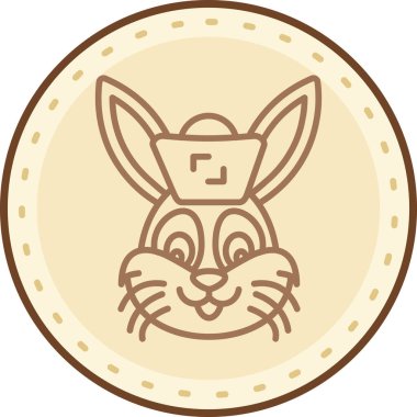 Doldurulmuş tavşan ikonu - taslak biçimi