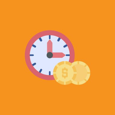 Saatin vektör düz tasarım simgesi