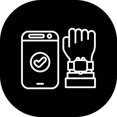 Siyah simgesi olan bir akıllı telefonun vektör çizimi