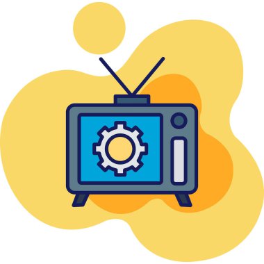 Televizyon. Web simgesi basit illüstrasyon