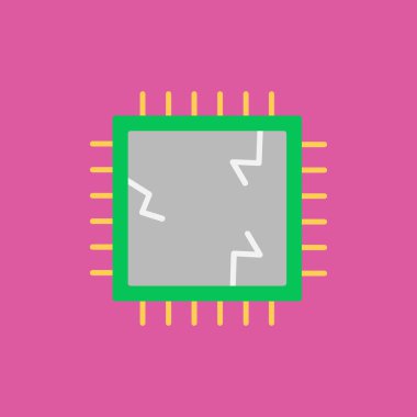 İşlemci simgesi illüstrasyonu izole vektör işareti