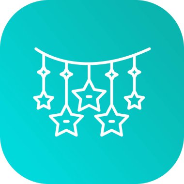 Mavi arka planda izole edilmiş çizgi Noel ağacı simgesi. Mutlu Noeller ve mutlu yıllar. Renkli taslak konsepti. Vektör.