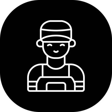 Beyzbol ikonu olan çocuk, vektör illüstrasyonu