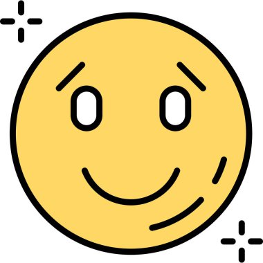 Mutlu emoji simgesi, vektör illüstrasyonu
