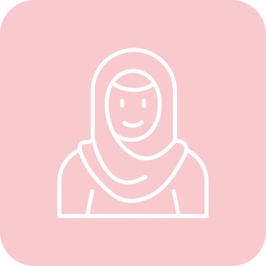 güzel Arap kadın çizgi vektör simgesi