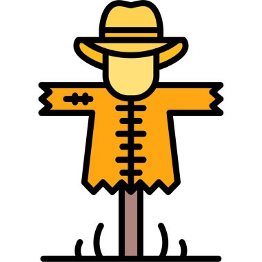 Korkuluk simgesi, vektör illüstrasyonu beyaz üzerine izole edildi