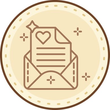 Bir kalp simgesinin harfli vektör illüstrasyonu