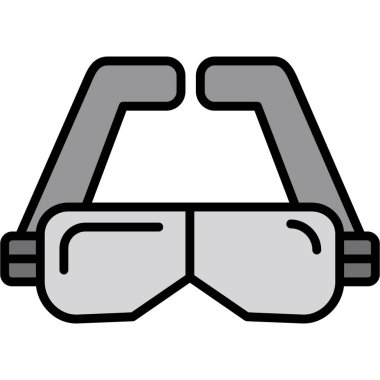 VR gözlük simgesi, anahat stili