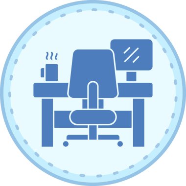 Bir sandalye simgesinin vektör illüstrasyonu