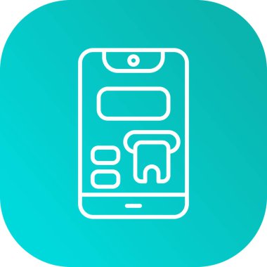 Uzun gölgeli beyaz çizgi cep telefonu simgesi. Cep telefonu sembolü. Yeşil daire düğmesi. vektör