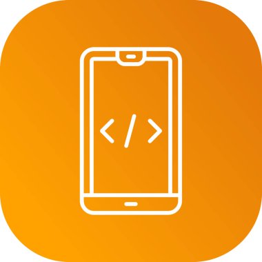 Soyut arkaplanda mobil simge izole edildi