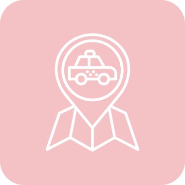 Benzersiz taksi vektör çizgisi simgesi