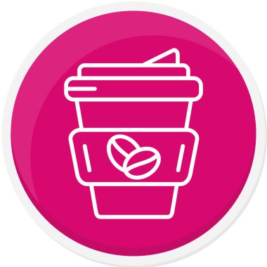 Kahve. Web simgesi basit illüstrasyon