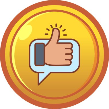 Başparmak yukarı Web simgesi, basit vektör çizim