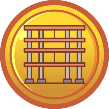 Çizgi film tarzında Çin tapınağı vektör simgesi