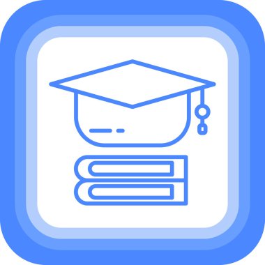 Mezuniyet. Web simgesi basit illüstrasyon