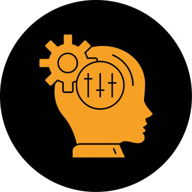 İnsan beyni ikon vektör illüstrasyonu