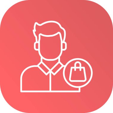 Konum simgesi ve vektör illüstrasyonlu alışveriş çantası