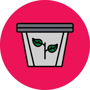 Çöp kutusu ekoloji simgesini ana hatlarıyla doldur