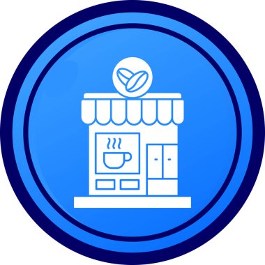 Kahve dükkanı simgesi, vektör illüstrasyonu