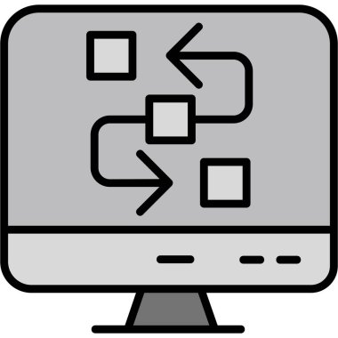 Tarayıcı bilgisayar ağı simgesi ana hat biçiminde