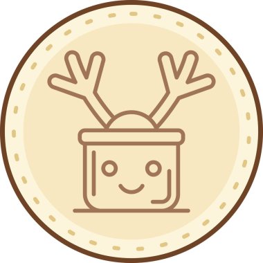 Taçlı şirin bir karikatür Noel ağacının vektör çizimi