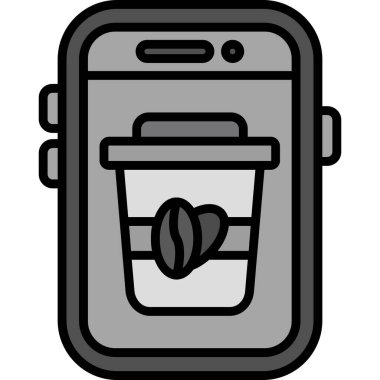 Kahve makinesi ikonu. vektör illüstrasyonu