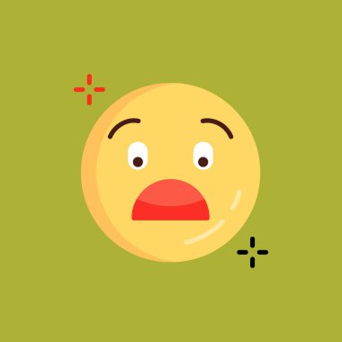 Üzgün surat emoji simgesi düz stil