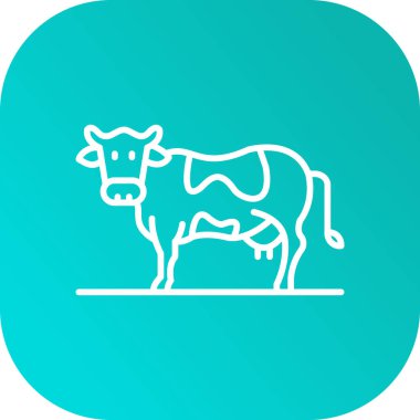 Beyaz arka plan üzerinde izole inek simgesi