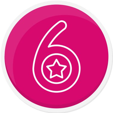 6 numaralı vektör simgesi modern basit vektör çizimi
