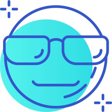 Şirin bir yüz simgesinin vektör çizimi