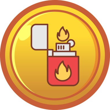 Bir ateş simgesinin vektör illüstrasyonu