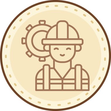 Kasklı bir kadının vektör çizimi