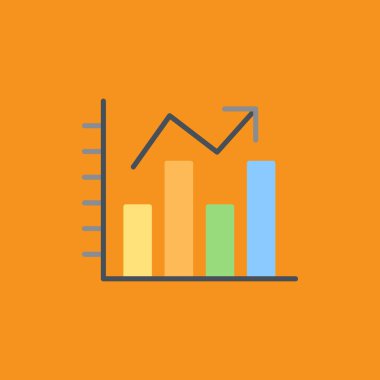 grafik düz vektör simgesi. grafik grafiği Web sitesi tasarımı için grafik çizelgesi sembolü, mobil uygulamalar, yazdırma, sunum ve yazdırma. 10 saniye.