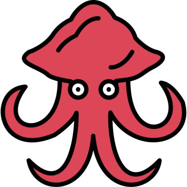 Beyaz arka planda izole edilmiş karikatür ahtapotu. renkli ahtapot simgesi.