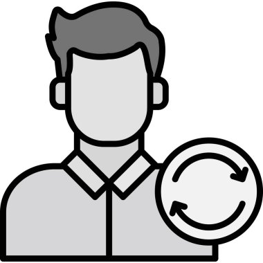 Çember simgesi olan insanın vektör illüstrasyonu