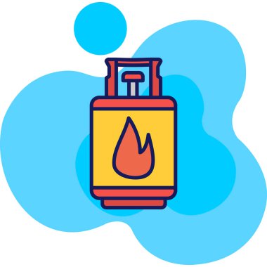 Yangın söndürücüsü. Web simgesi basit illüstrasyon