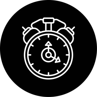 Saat simgesi, siyah basit biçim